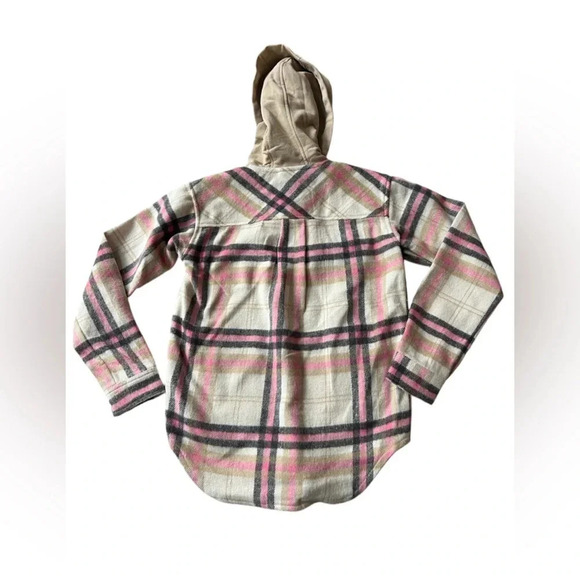 NWT BLANK NYC Girls Plaid Hooded Shirt Jacket - Picture 3 of 6